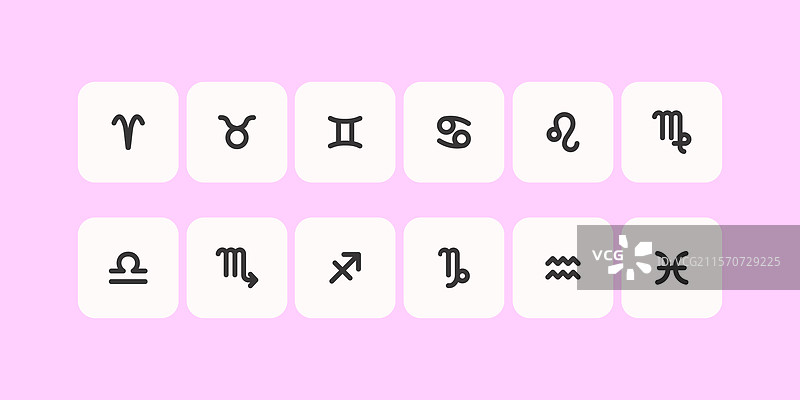 十二星座的占星图标符号图片素材