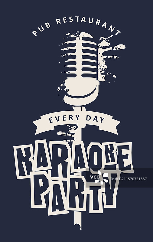 卡拉OK餐厅或咖啡馆的横幅或菜单图片素材