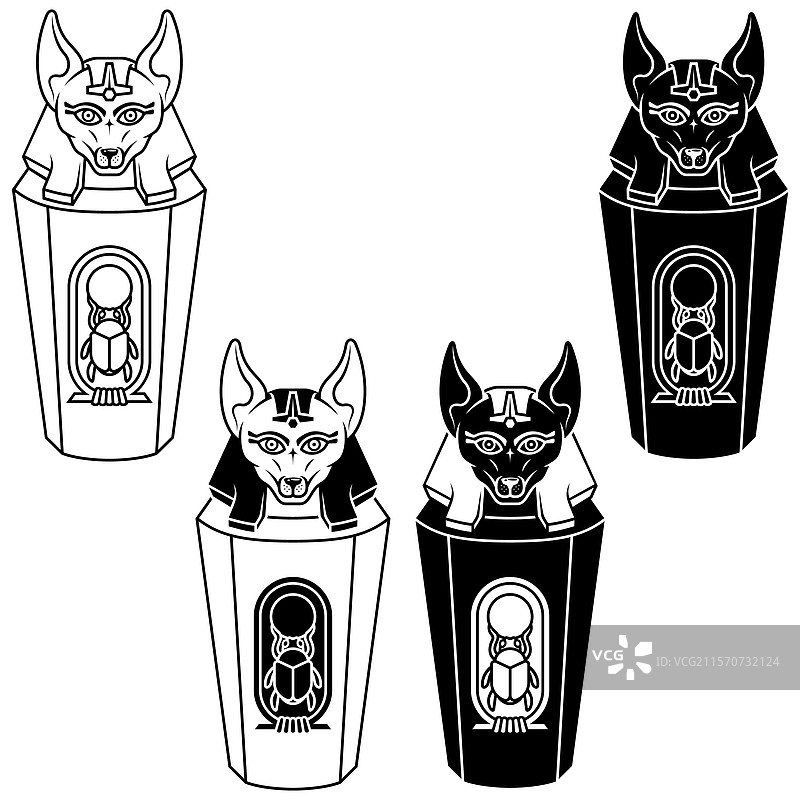 死神阿努比斯的罐子图片素材