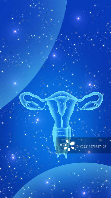 关注女性健康妇科子宫健康预防宫颈癌子宫癌扫描x光蓝色医疗图片素材