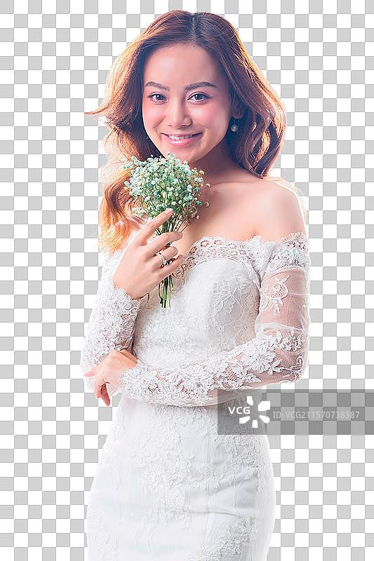 幸福甜蜜的新郎和新娘图片素材