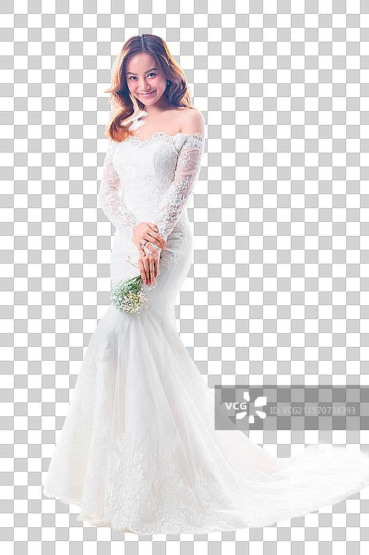 幸福甜蜜的新郎和新娘图片素材