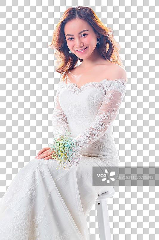 幸福甜蜜的新郎和新娘图片素材