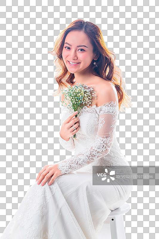 幸福甜蜜的新郎和新娘图片素材