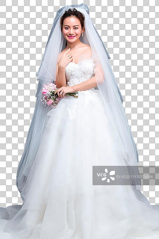 幸福甜蜜的新郎和新娘图片素材