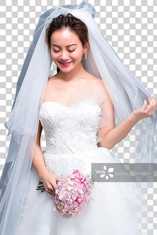 幸福甜蜜的新郎和新娘图片素材