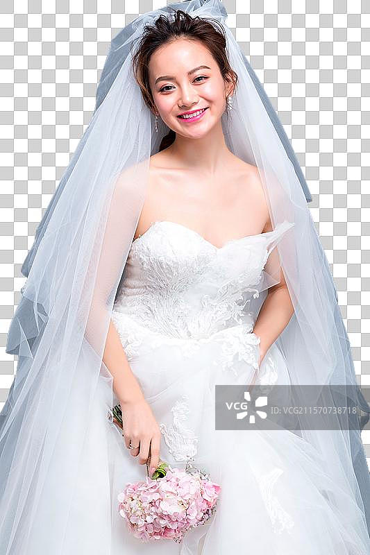 幸福甜蜜的新郎和新娘图片素材