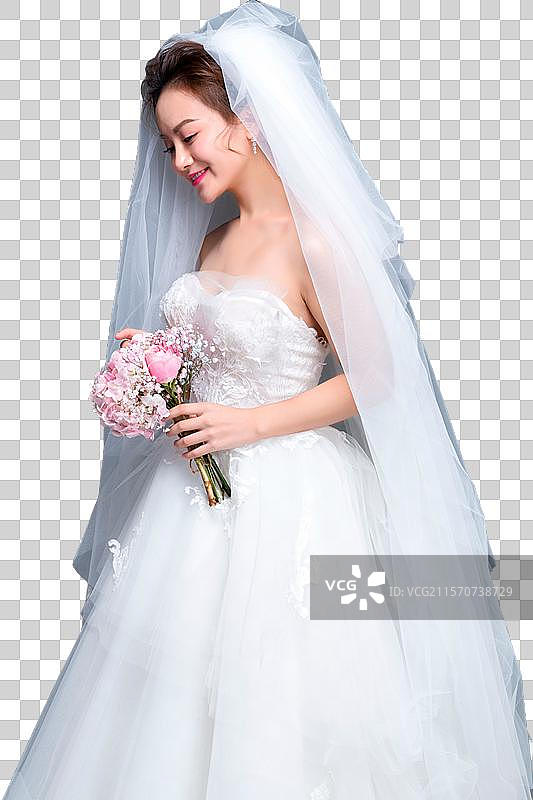 幸福甜蜜的新郎和新娘图片素材