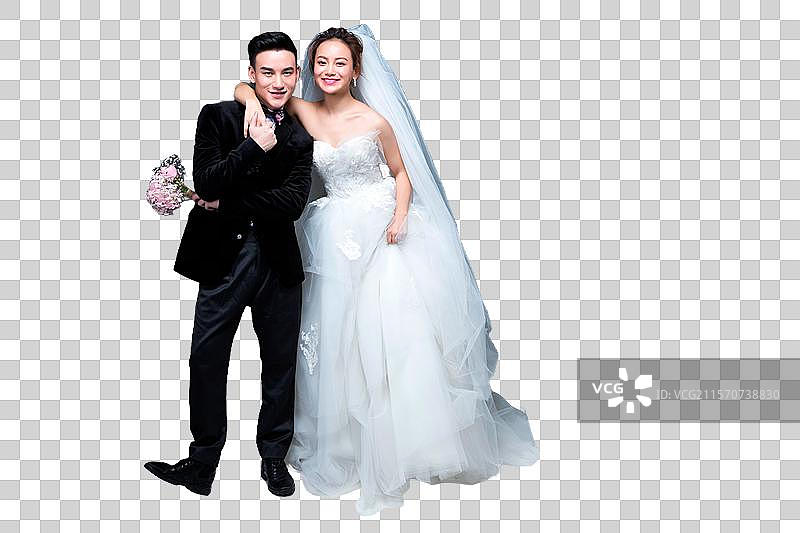 幸福甜蜜的新郎和新娘图片素材