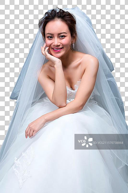 幸福甜蜜的新郎和新娘图片素材