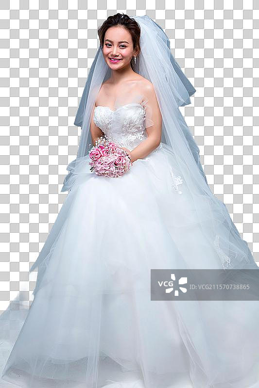 幸福甜蜜的新郎和新娘图片素材