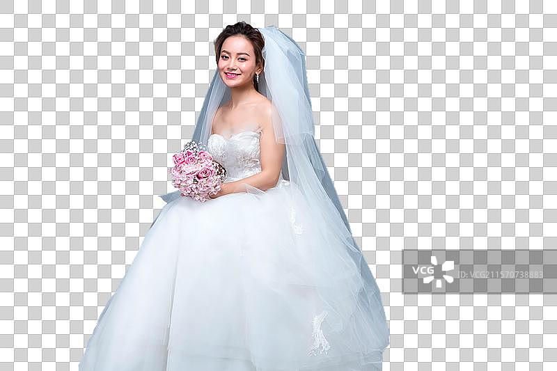 幸福甜蜜的新郎和新娘图片素材