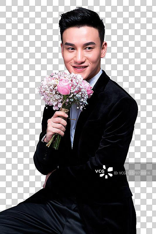 幸福甜蜜的新郎图片素材