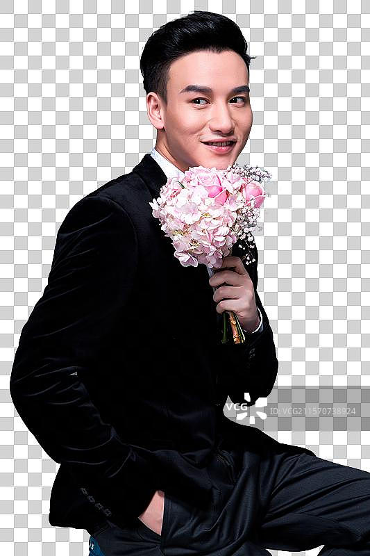 幸福甜蜜的新郎图片素材