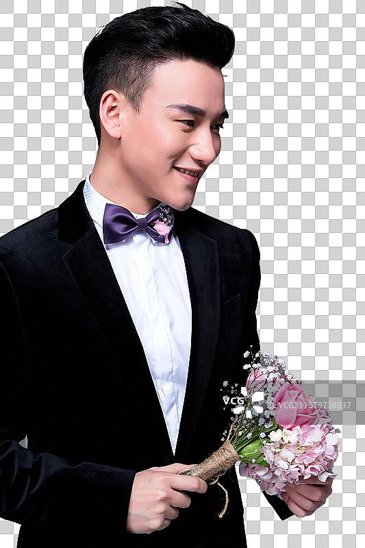 幸福甜蜜的新郎图片素材