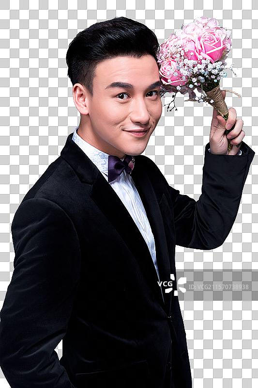 幸福甜蜜的新郎图片素材