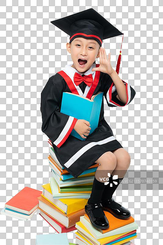 带着博士帽的女孩图片素材