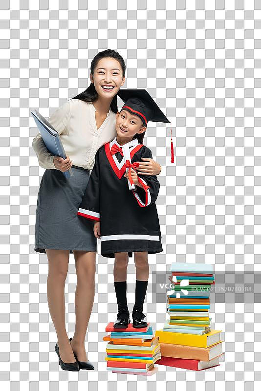 年轻女老师和女孩图片素材