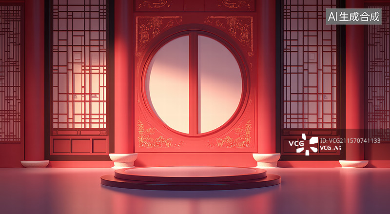 【AI数字艺术】一个充满传统节日气氛的场景。图片素材