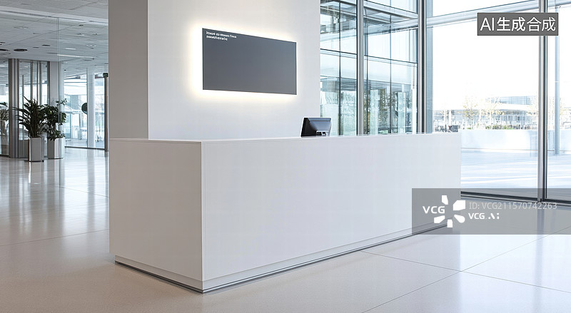 【AI数字艺术】现代简约办公前台图片素材