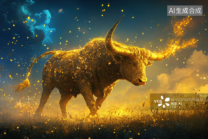 【AI数字艺术】黄昏中的神兽图片素材