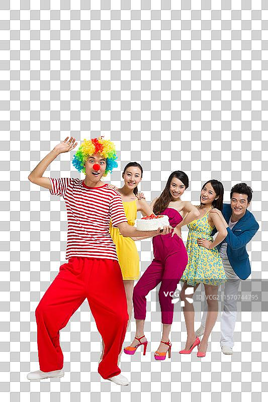 棚拍时尚活力年轻人聚会图片素材