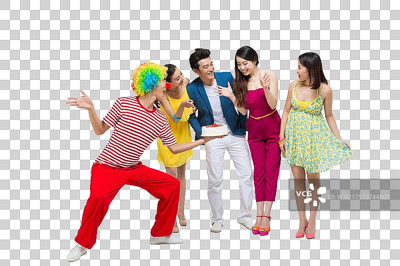 棚拍时尚活力年轻人聚会图片素材