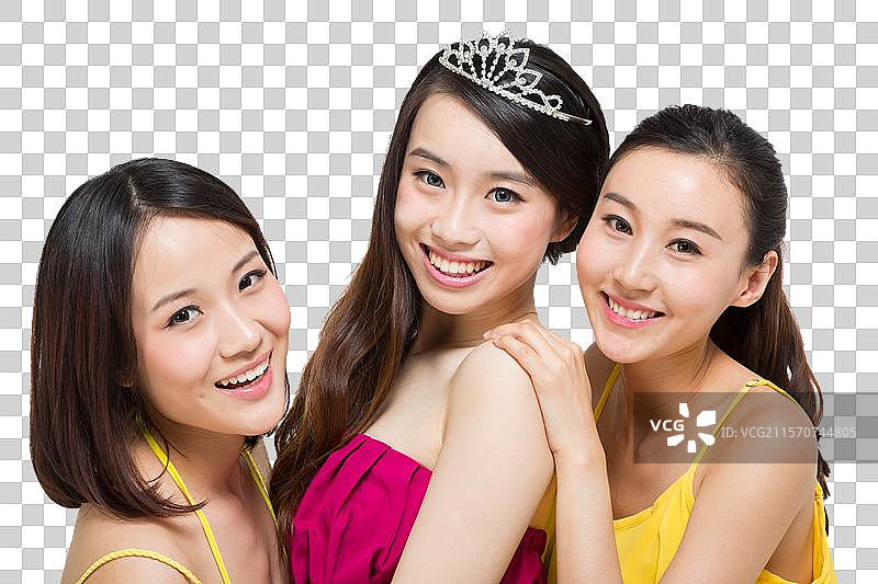 棚拍时尚漂亮的年轻女孩聚会图片素材