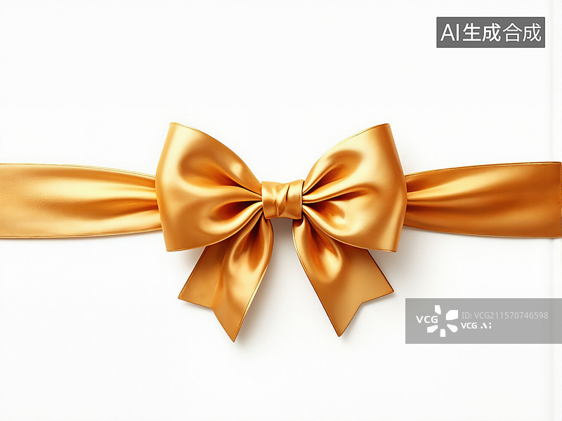 【AI数字艺术】金色蝴蝶结装饰图片素材