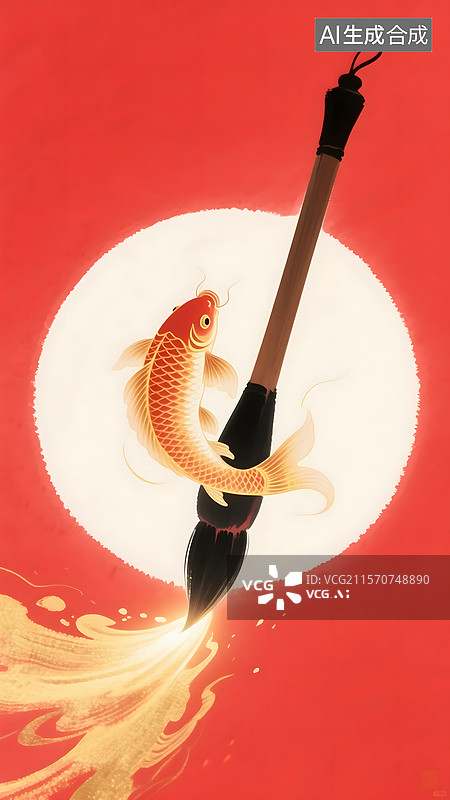 【AI数字艺术】锦鲤金榜题名图片素材