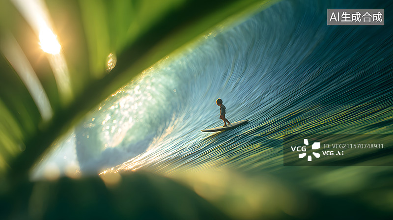 【AI数字艺术】冲浪图片素材