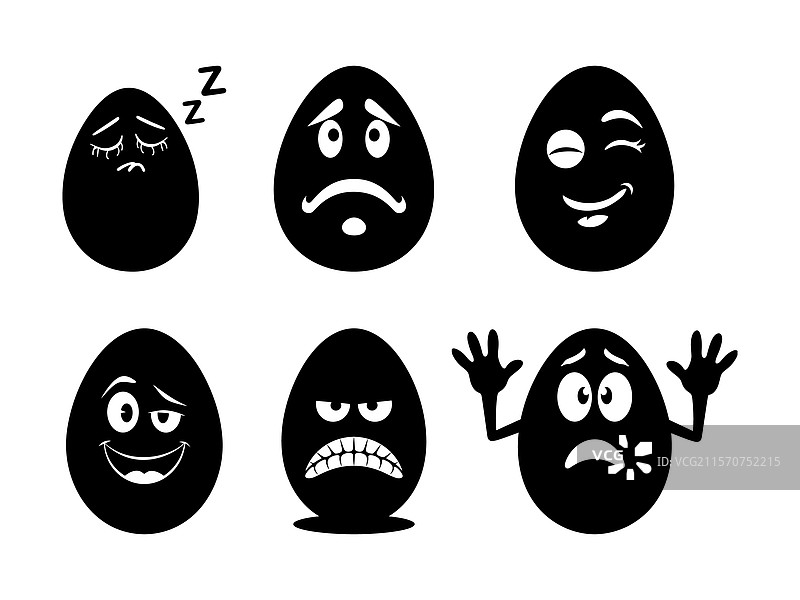 复活节彩蛋脸部轮廓搞笑表情图片素材