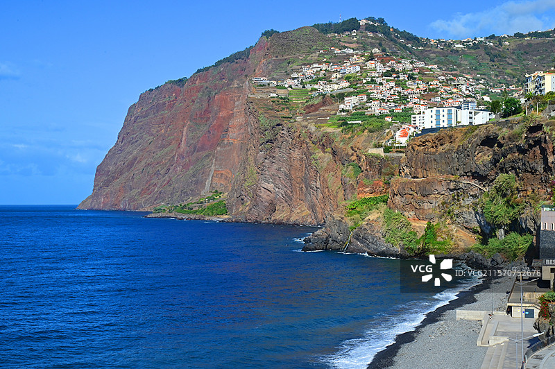 卡博吉拉山崖，岛上最高的悬崖。马德拉岛。葡萄牙。图片素材