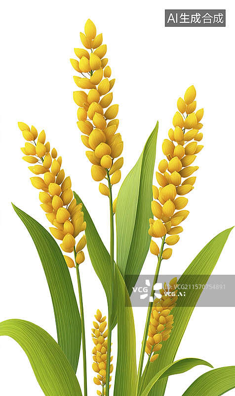 【AI数字艺术】黄色麦穗图片素材