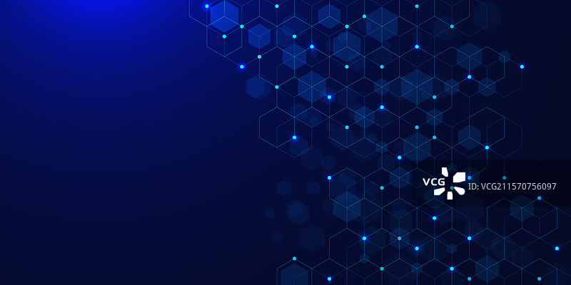 发光点的抽象六边形形状图片素材
