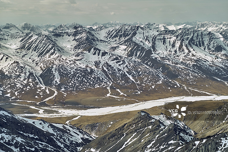 阿拉斯加州美国北极国家公园的布鲁克斯山脉，北极国家公园的主山脉。图片素材