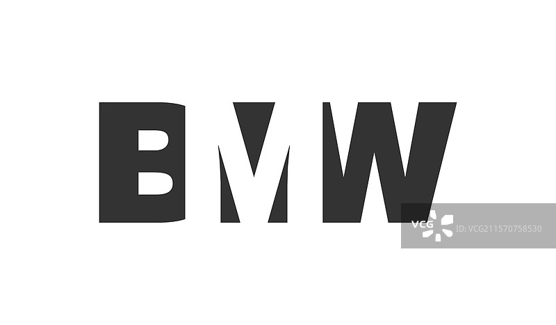 宝马标志设计，字母B M W，粗体字。图片素材