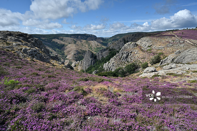 法国埃罗省卡鲁克斯和埃斯皮努斯山脉的景观图片素材
