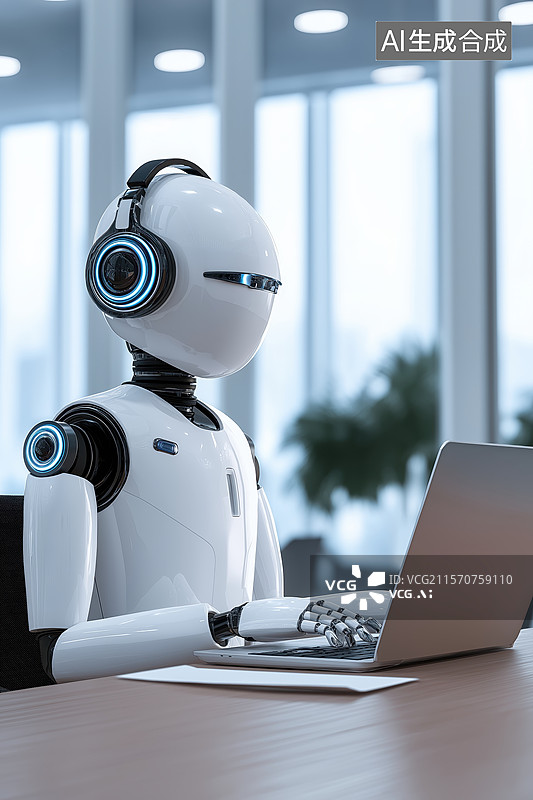 【AI数字艺术】工作的机器人图片素材