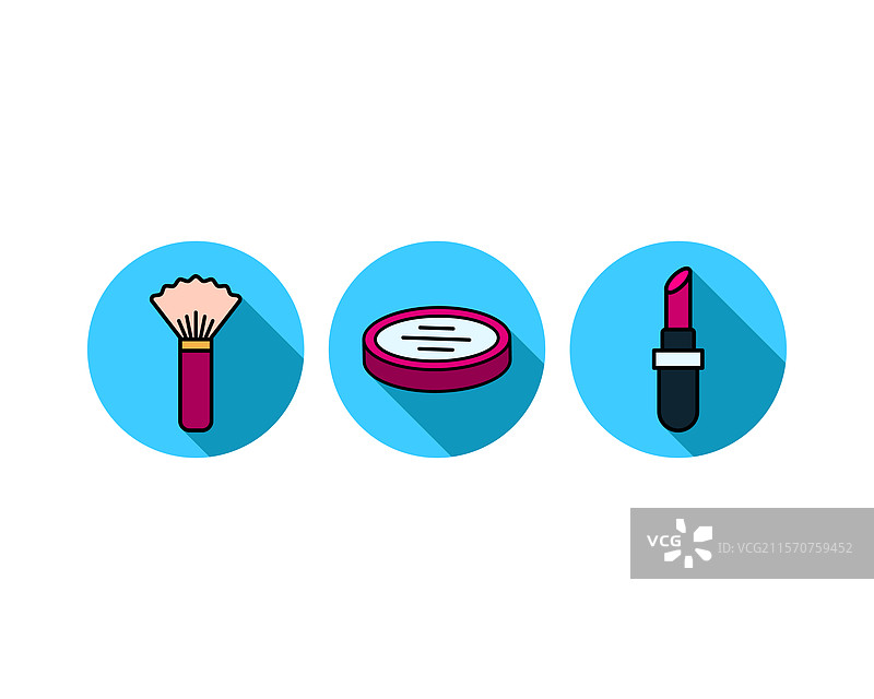 美容、身体护理和化妆品线性扁平图标图片素材