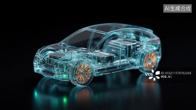 【AI数字艺术】新能源电动汽车固态电池科技工业概念图片素材