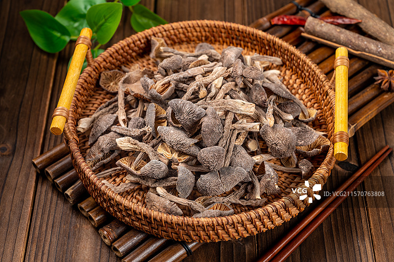 干货黑鸡枞菌食材图片素材