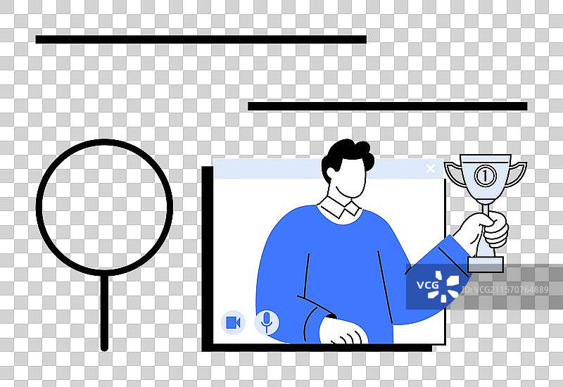 虚拟成就庆祝活动与奖杯图片素材