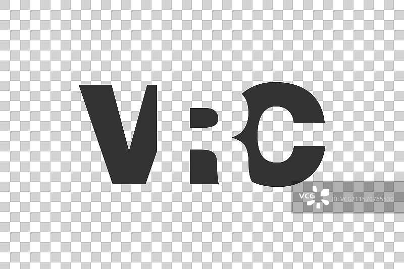 VRC标志设计，字母V、R、C，粗体字。图片素材