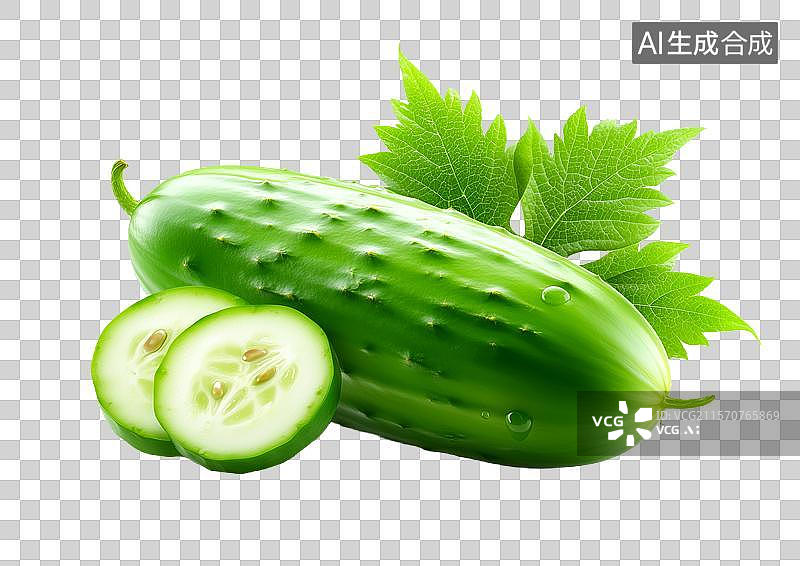 【AI数字艺术】【免抠png素材】白底背景上3D黄瓜图片素材