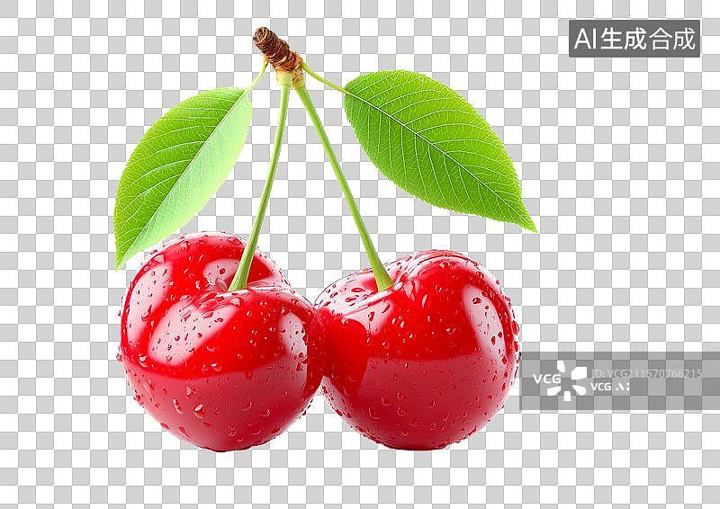【AI数字艺术】【免抠png素材】白底背景上3d卡通小樱桃图片素材