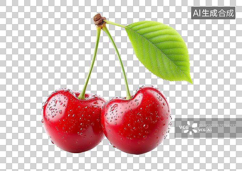 【AI数字艺术】【免抠png素材】白底背景上3d卡通小樱桃图片素材