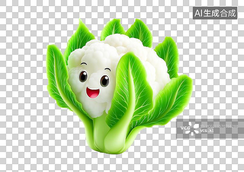 【AI数字艺术】【免抠png素材】白底背景上3D花椰菜图片素材