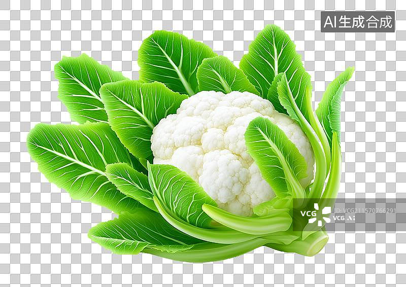 【AI数字艺术】【免抠png素材】白底背景上3D花椰菜图片素材
