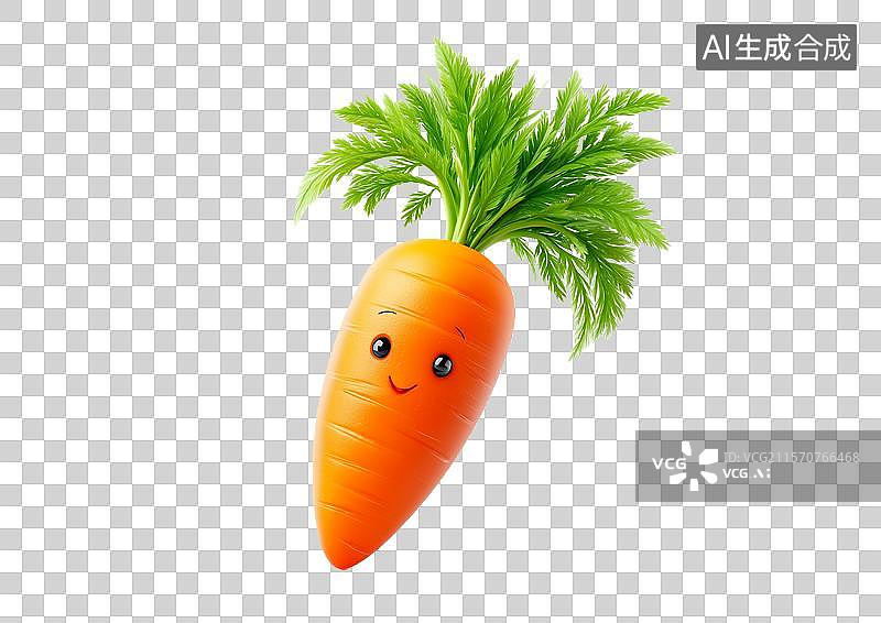 【AI数字艺术】【免抠png素材】3D卡通胡萝卜图片素材